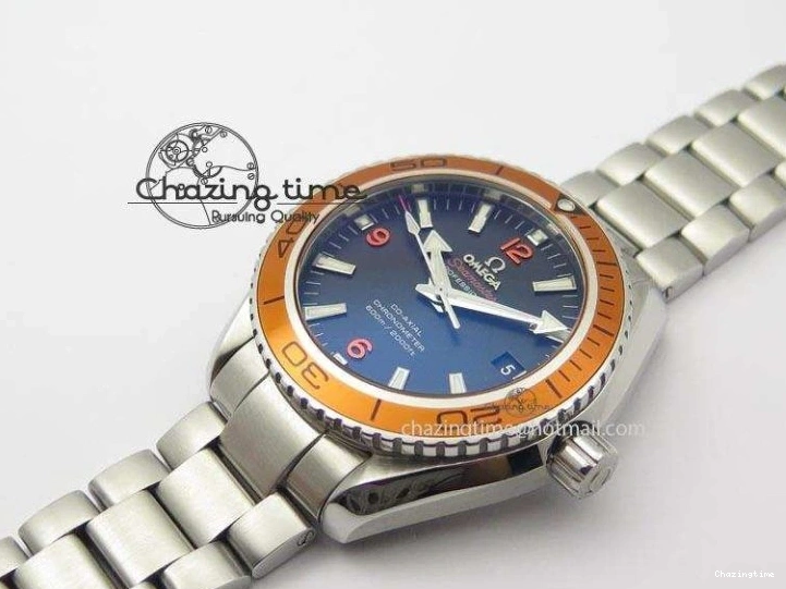 0404 Planet Ocean SS Bp Maker 45mm Orange Bezel On SS Bracelet A DailyWear 8216